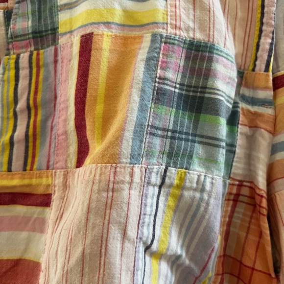J.Crew Patchwork Bermuda Shorts Size 4 Madras Plaid Preppy Summer Coastal - Picture 5 of 6